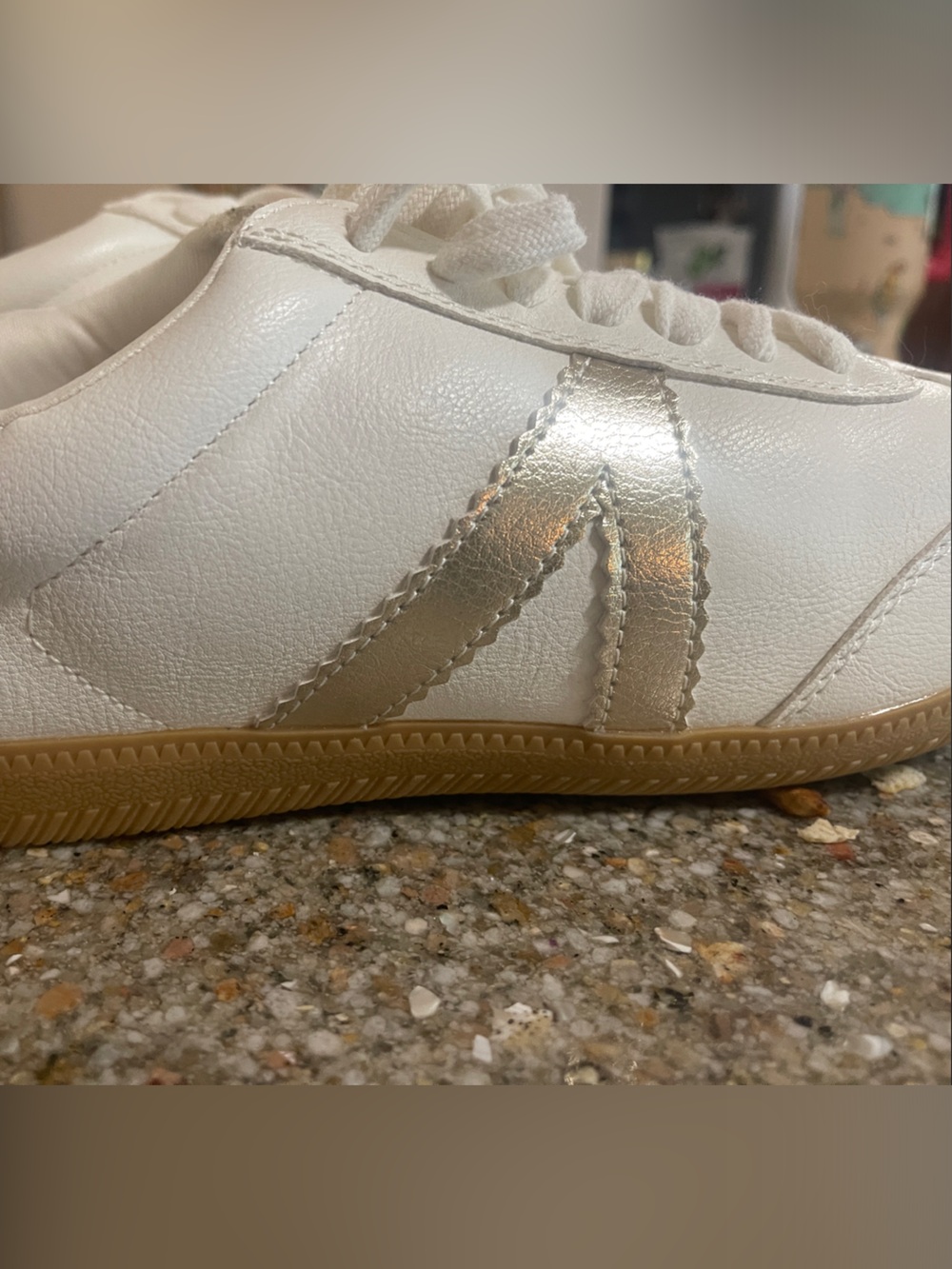 MIA Klair Lace Up Metallic Sneakers (Beige) Womens 10